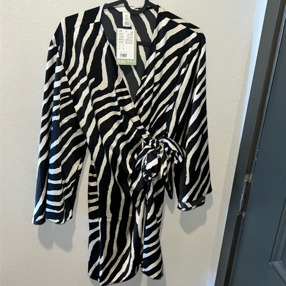 H&M satin wrap dress